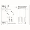 Lampa wisząca LAGOS 3L biała zwis SL.0325 SOLLUX LIGHTING