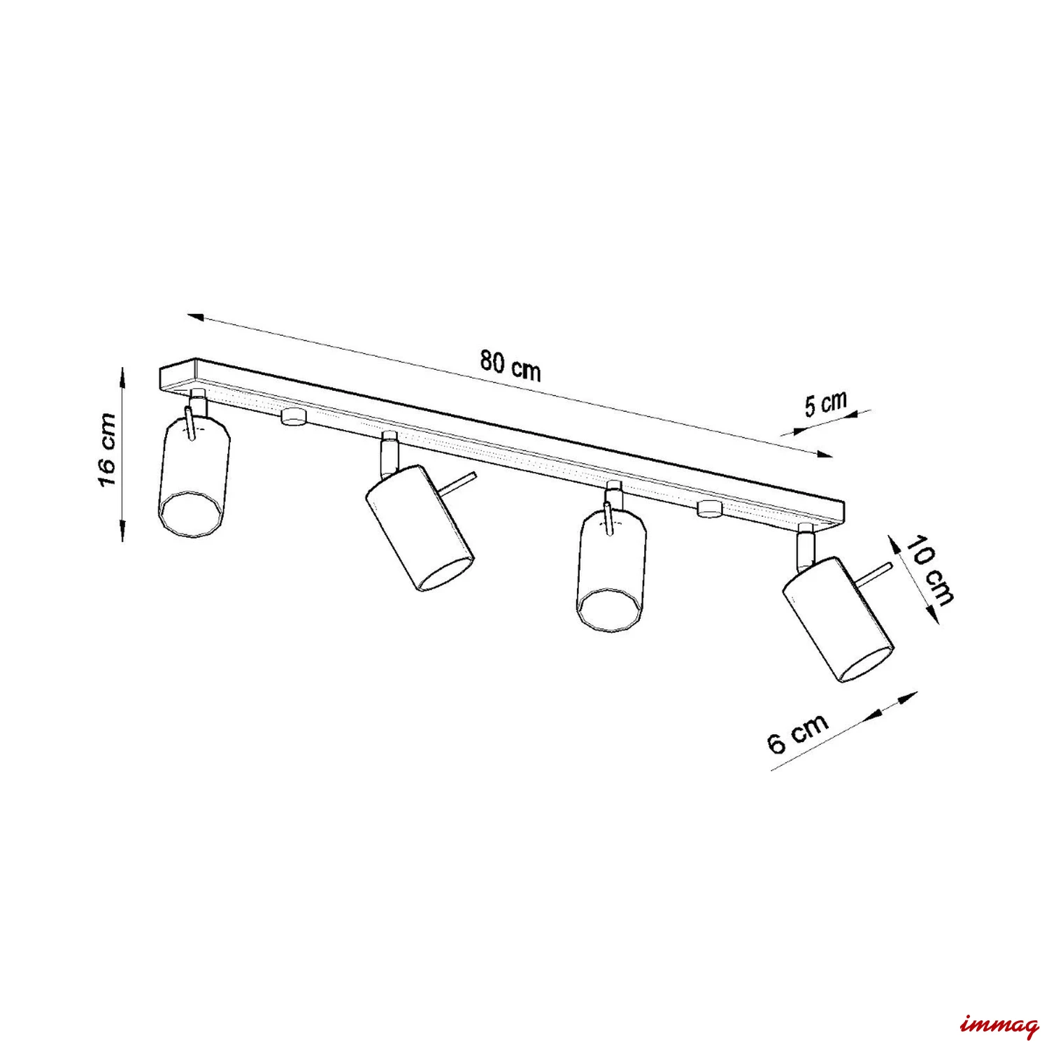 Lampa sufitowa RING 4L biała plafon SL.0331 SOLLUX LIGHTING - wymiary
