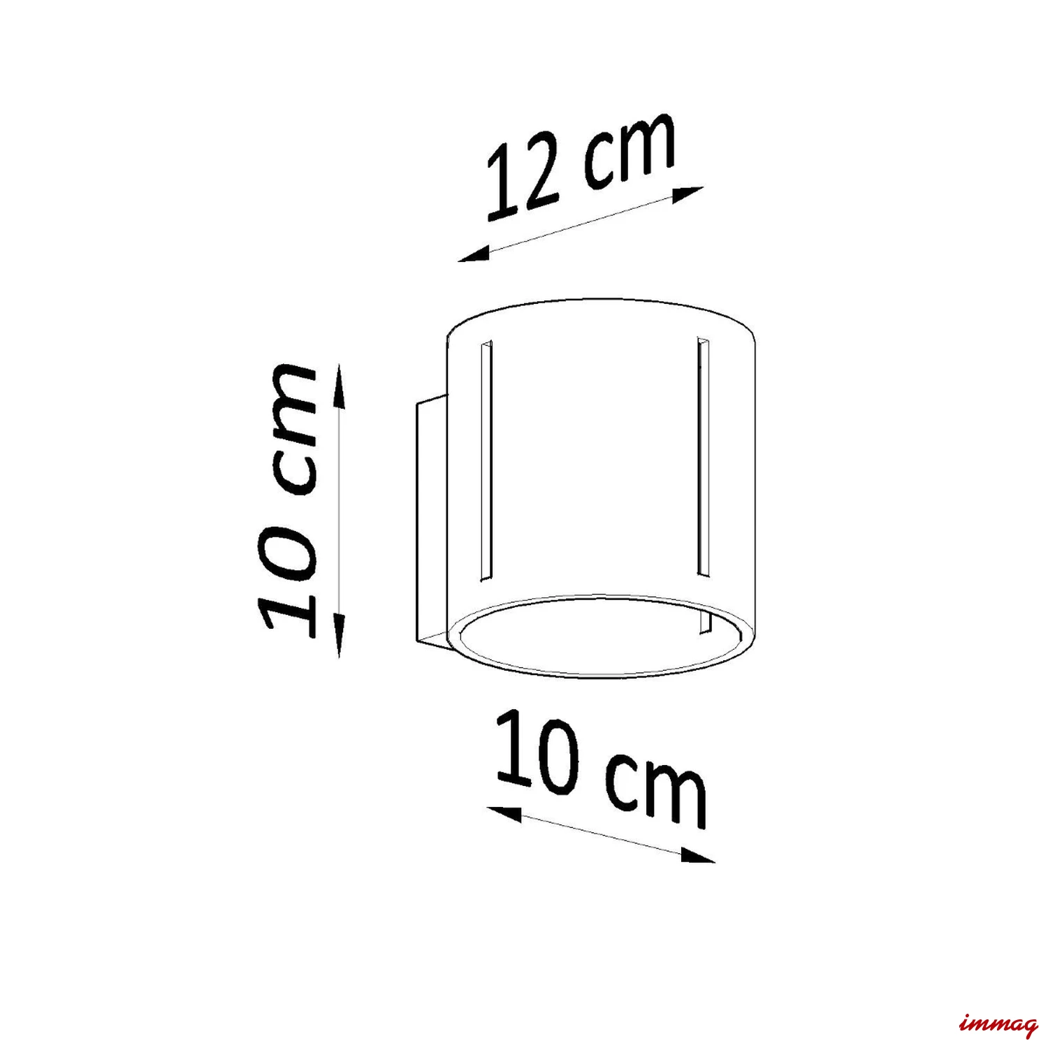 Lampa ścienna INEZ czarna kinkiet SL.0353 SOLLUX LIGHTING - wymiary