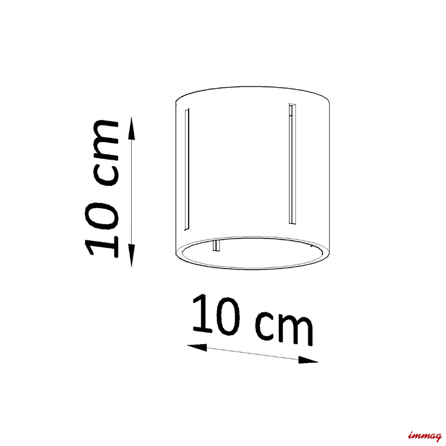 Lampa sufitowa INEZ szara plafon SL.0357 SOLLUX LIGHTING - wymiary