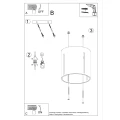 Lampa sufitowa INEZ szara plafon SL.0357 SOLLUX LIGHTING