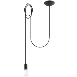 Lampa wisząca EDISON 1 LONG czarna zwis SL.0369 SOLLUX LIGHTING