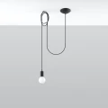 Lampa wisząca EDISON 1 LONG czarna zwis SL.0369 SOLLUX LIGHTING