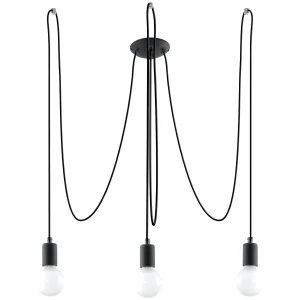 Lampa wisząca EDISON 3 czarna żyrandol SL.0370 SOLLUX LIGHTING