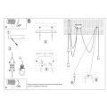 Lampa wisząca EDISON 3 czarna żyrandol SL.0370 SOLLUX LIGHTING