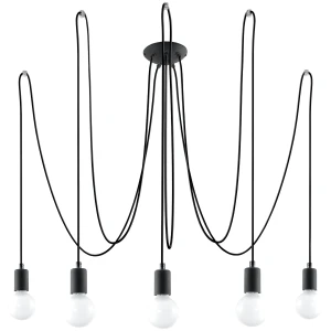 Lampa wisząca EDISON 5 czarna żyrandol SL.0371 SOLLUX LIGHTING