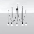 Lampa wisząca EDISON 5 czarna żyrandol SL.0371 SOLLUX LIGHTING
