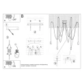 Lampa wisząca EDISON 5 czarna żyrandol SL.0371 SOLLUX LIGHTING