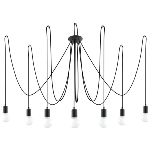 Lampa wisząca EDISON 7 czarna żyrandol SL.0372 SOLLUX LIGHTING