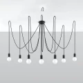 Lampa wisząca EDISON 7 czarna żyrandol SL.0372 SOLLUX LIGHTING