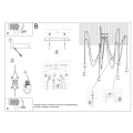 Lampa wisząca EDISON 7 czarna żyrandol SL.0372 SOLLUX LIGHTING