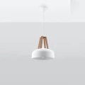 Lampa wisząca CASCO biała/naturalne drewno zwis SL.0388 SOLLUX LIGHTING