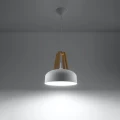 Lampa wisząca CASCO biała/naturalne drewno zwis SL.0388 SOLLUX LIGHTING