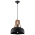 Lampa wisząca CASCO czarna/naturalne drewno zwis SL.0390 SOLLUX LIGHTING