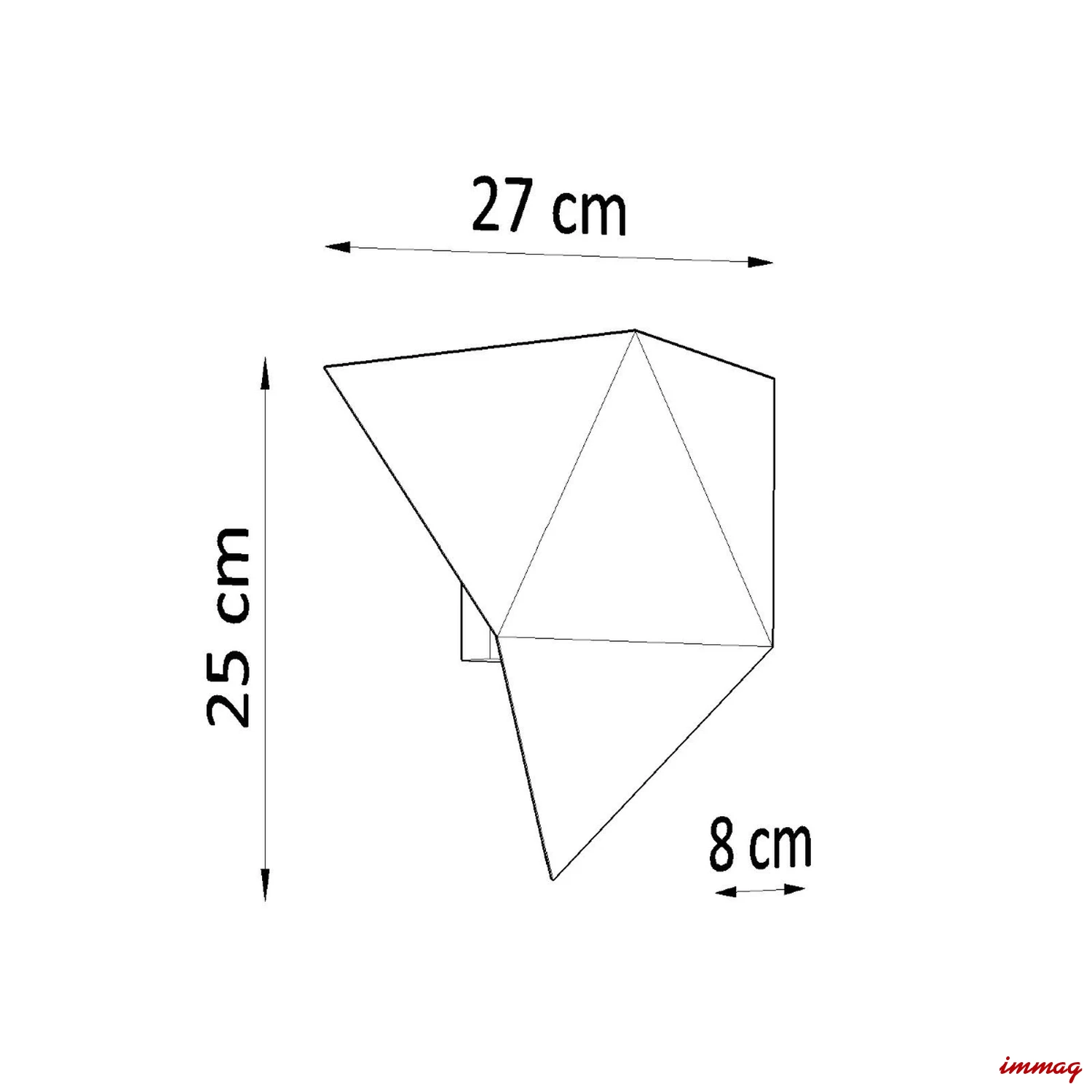 Lampa ścienna SOLIDO biała kinkiet SL.0420 SOLLUX LIGHTING - wymiary