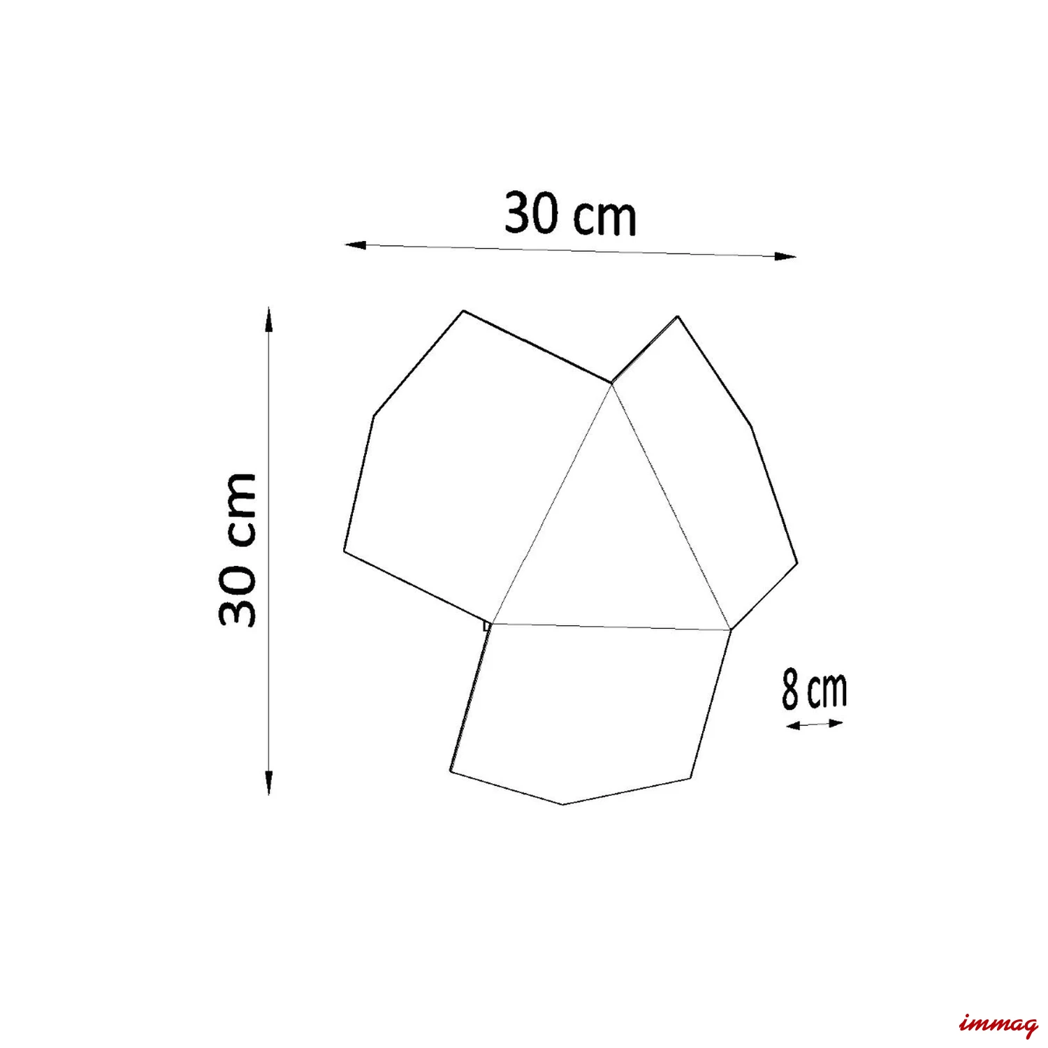 Lampa ścienna TRE czarna kinkiet SL.0425 SOLLUX LIGHTING - wymiary