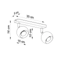 Lampa sufitowa OCULARE 2 czarna plafon SL.0444 SOLLUX LIGHTING