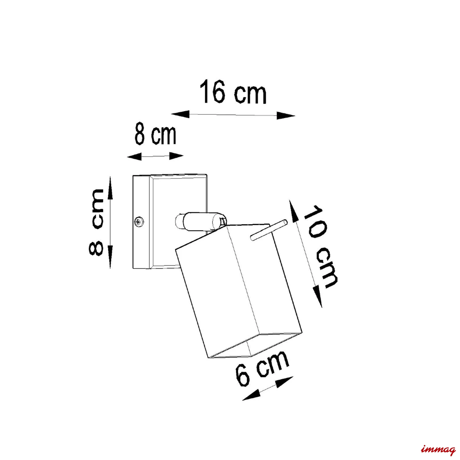 Lampa ścienna MERIDA 1 szara kinkiet SL.0455 SOLLUX LIGHTING - wymiary