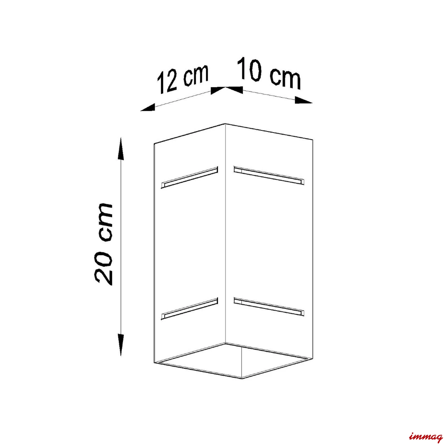 Lampa ścienna BLOCCO biała kinkiet SL.0477 SOLLUX LIGHTING - wymiary