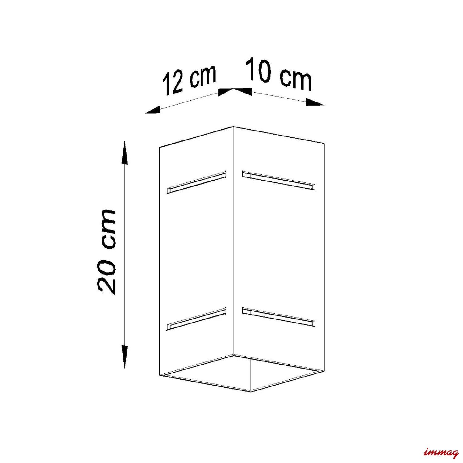 Lampa ścienna BLOCCO szara kinkiet SL.0479 SOLLUX LIGHTING - wymiary