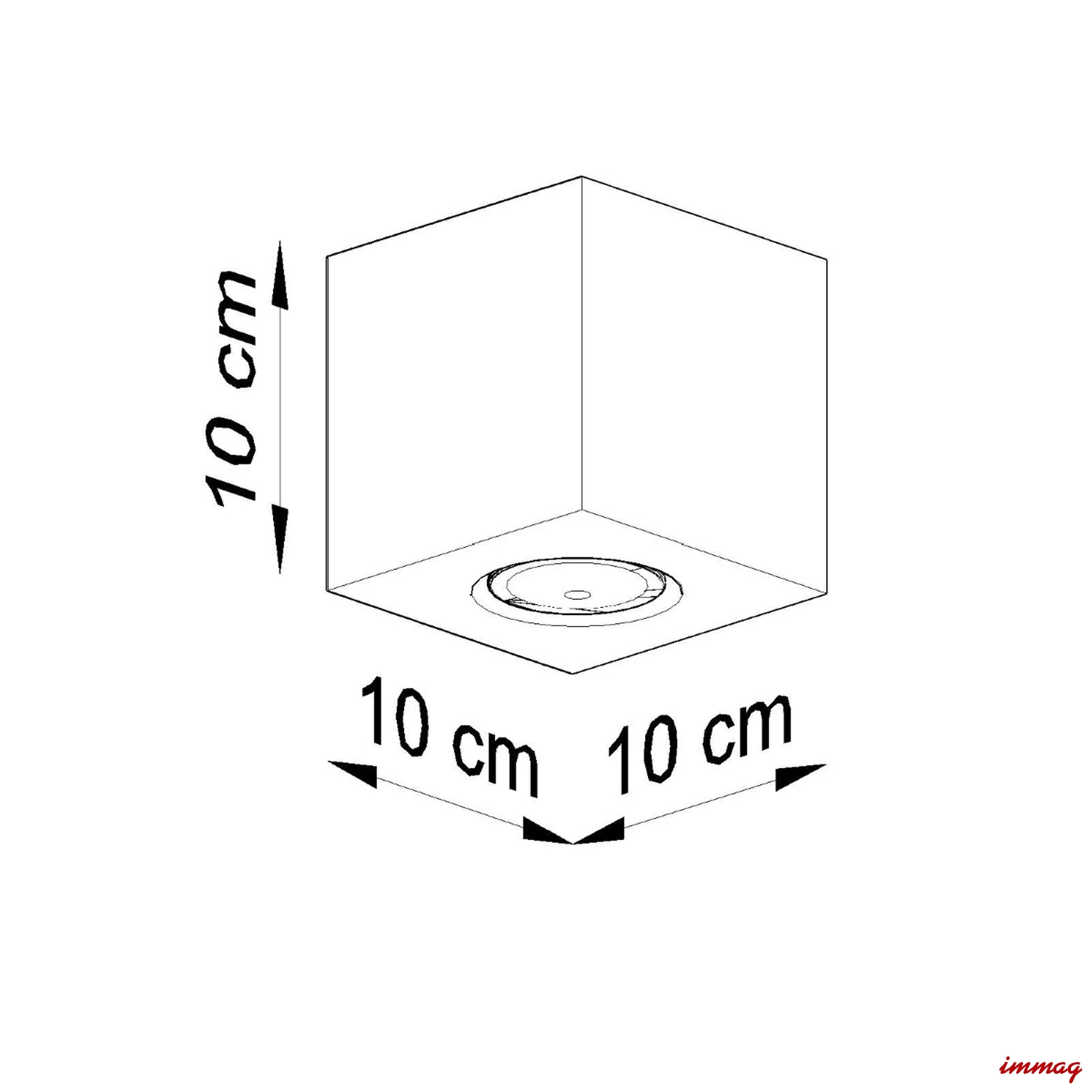 Lampa sufitowa QUAD naturalne drewno plafon SL.0493 SOLLUX LIGHTING - wymiary