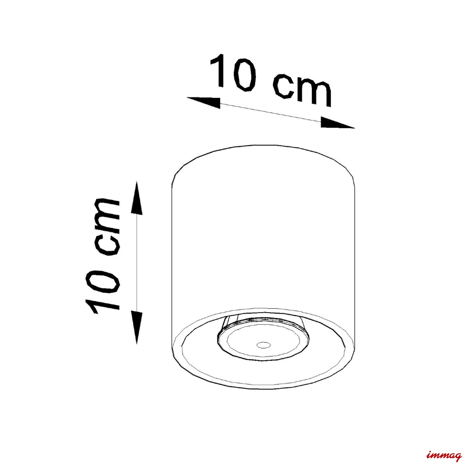 Lampa sufitowa ORBIS 1 antracyt plafon SL.0568 SOLLUX LIGHTING - wymiary