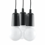 Lampa wisząca DIEGO 3 czarna zwis SL.0573 SOLLUX LIGHTING