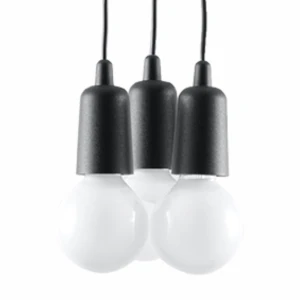 Lampa wisząca DIEGO 3 czarna zwis SL.0573 SOLLUX LIGHTING