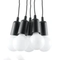 Lampa wisząca DIEGO 5 czarna zwis SL.0574 SOLLUX LIGHTING