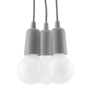 Lampa wisząca DIEGO 3 szara zwis SL.0576 SOLLUX LIGHTING