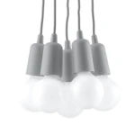 Lampa wisząca DIEGO 5 szara zwis SL.0577 SOLLUX LIGHTING