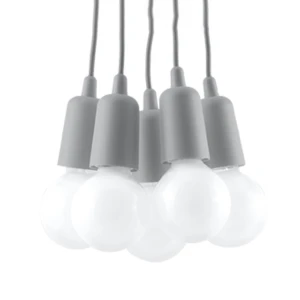 Lampa wisząca DIEGO 5 szara zwis SL.0577 SOLLUX LIGHTING