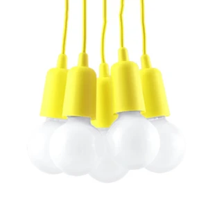 Lampa wisząca DIEGO 5 żółta zwis SL.0580 SOLLUX LIGHTING