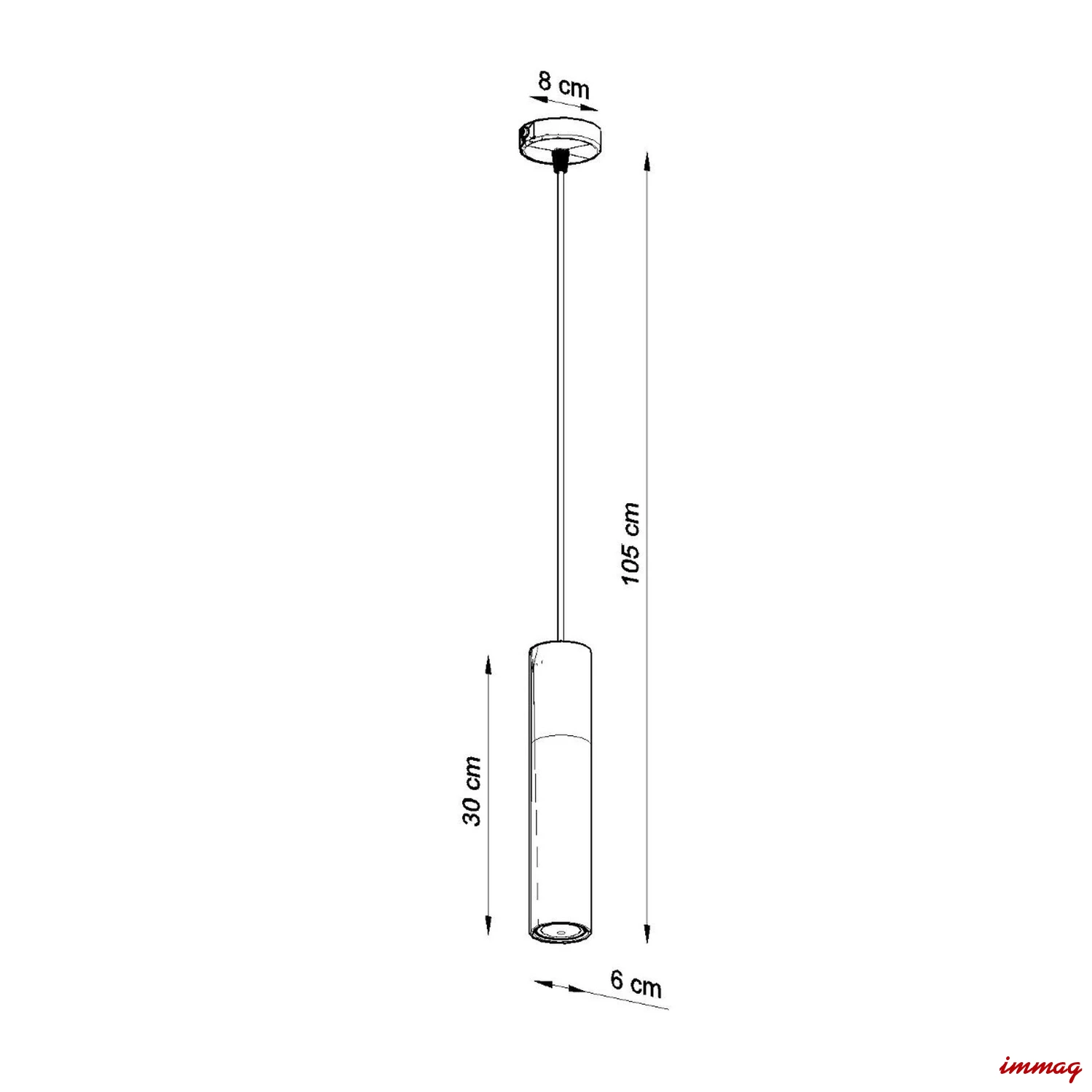 Lampa wisząca PABLO czarna zwis SL.0632 SOLLUX LIGHTING - wymiary