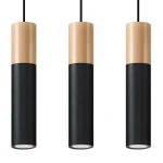 Lampa wisząca PABLO 3L czarna zwis SL.0634 SOLLUX LIGHTING