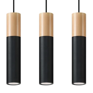Lampa wisząca PABLO 3L czarna zwis SL.0634 SOLLUX LIGHTING