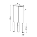 Lampa wisząca PABLO 3L czarna zwis SL.0634 SOLLUX LIGHTING