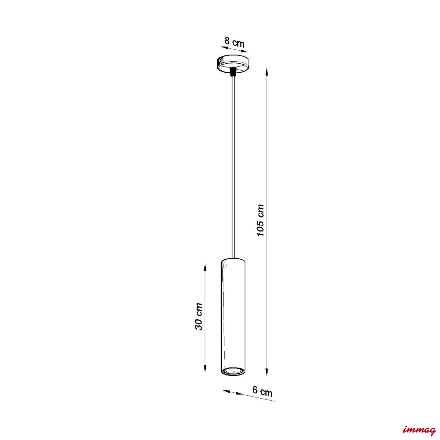 Lampa wisząca LINO 1 zwis SL.0636 SOLLUX LIGHTING - wymiary