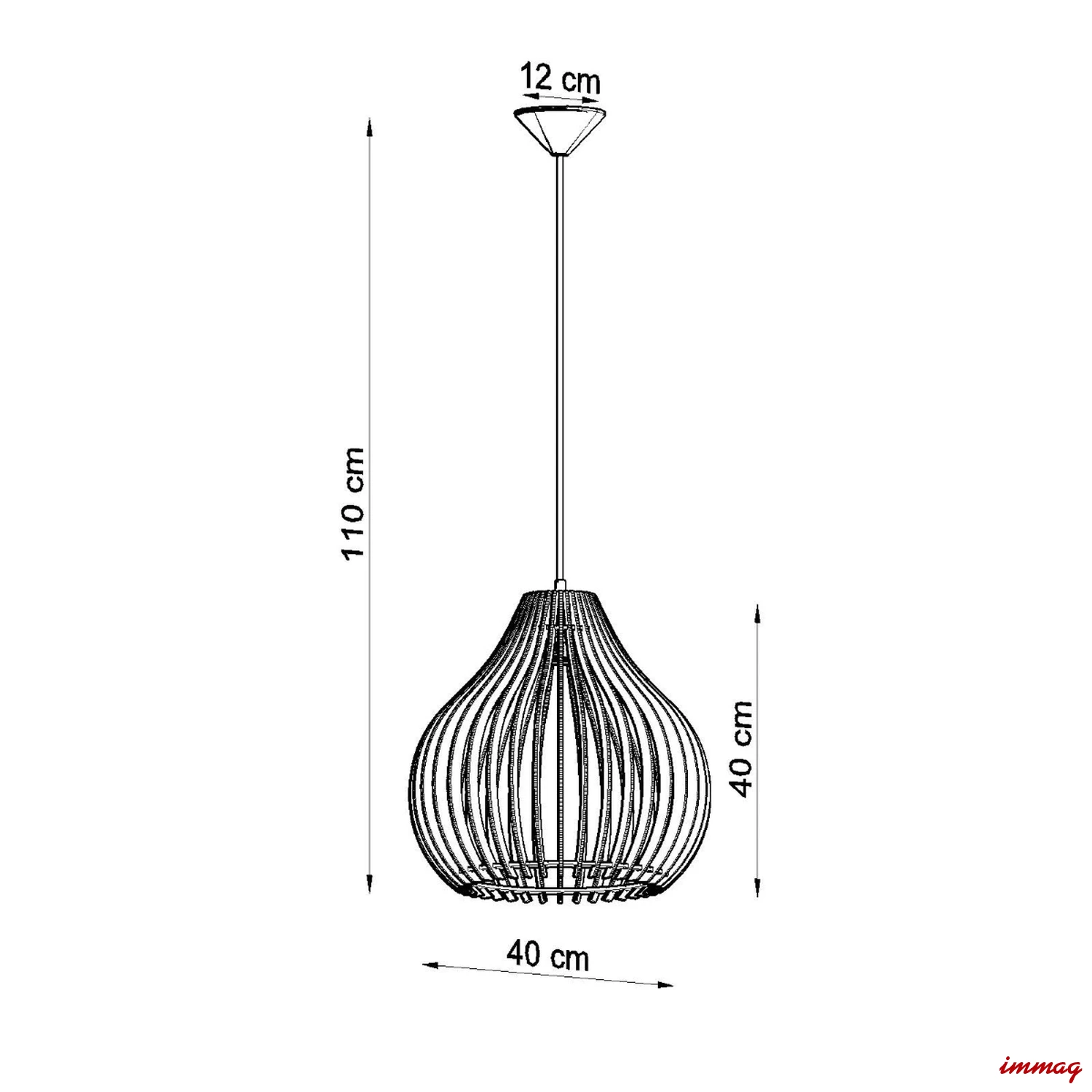 Lampa wisząca APRILLA zwis SL.0639 SOLLUX LIGHTING - wymiary