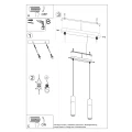 Lampa wisząca BORGIO 2 biała zwis SL.0648 SOLLUX LIGHTING