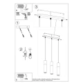 Lampa wisząca BORGIO 3L biała zwis SL.0649 SOLLUX LIGHTING