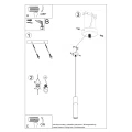 Lampa wisząca BORGIO 1 czarna zwis SL.0650 SOLLUX LIGHTING