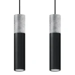 Lampa wisząca BORGIO 2 czarna zwis SL.0651 SOLLUX LIGHTING