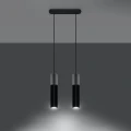 Lampa wisząca BORGIO 2 czarna zwis SL.0651 SOLLUX LIGHTING