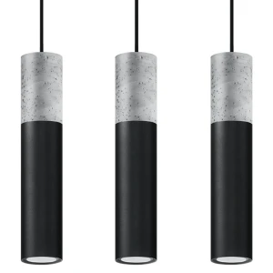 Lampa wisząca BORGIO 3L czarna zwis SL.0652 SOLLUX LIGHTING