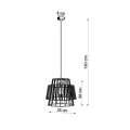 Lampa wisząca GATE czarna zwis SL.0663 SOLLUX LIGHTING
