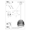 Lampa wisząca GATE czarna zwis SL.0663 SOLLUX LIGHTING