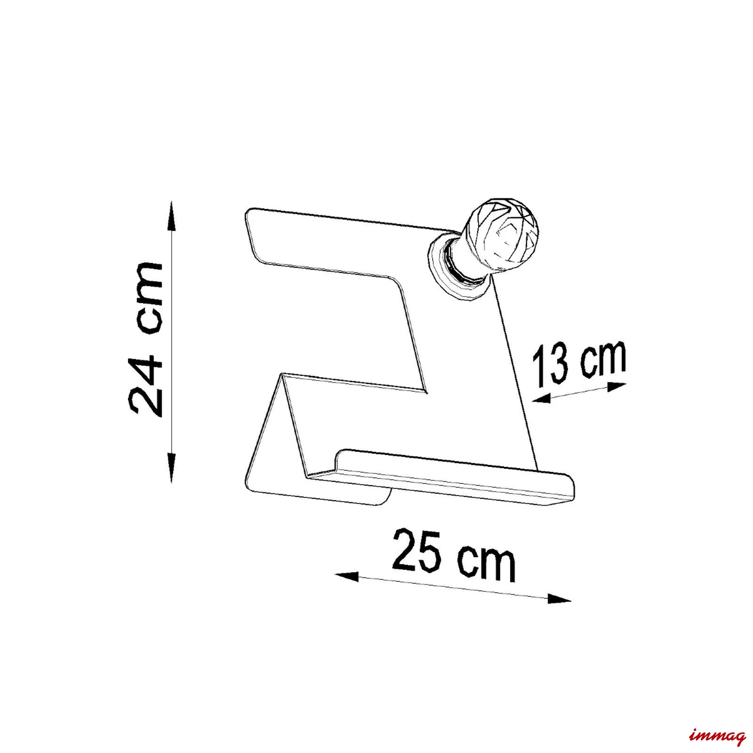 Lampa biurkowa INCLINE czarna lampka biurkowa SL.0669 SOLLUX LIGHTING - wymiary