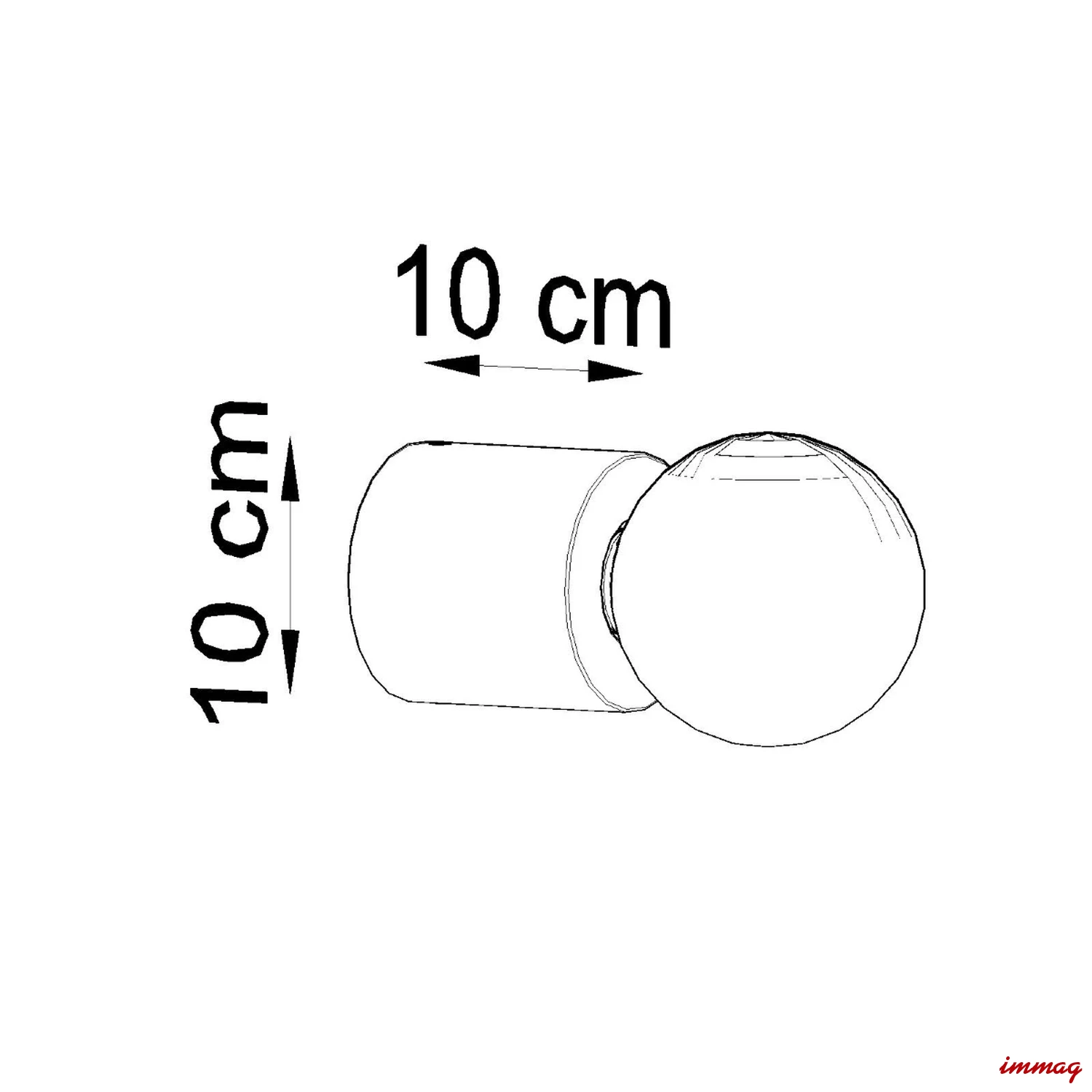 Lampa ścienna SALGADO beton kinkiet SL.0679 SOLLUX LIGHTING - wymiary