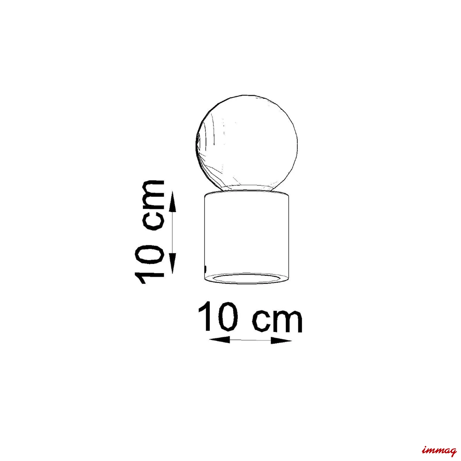 Lampa biurkowa SALGADO beton lampka biurkowa SL.0680 SOLLUX LIGHTING - wymiary